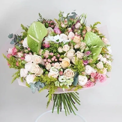 Big mix bouquet with Roses and Anthurium-111