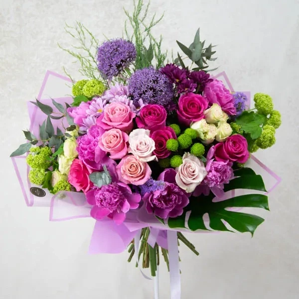 Mix bouquet with peonies