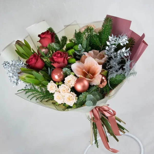 Bouquet with pink amaryllis