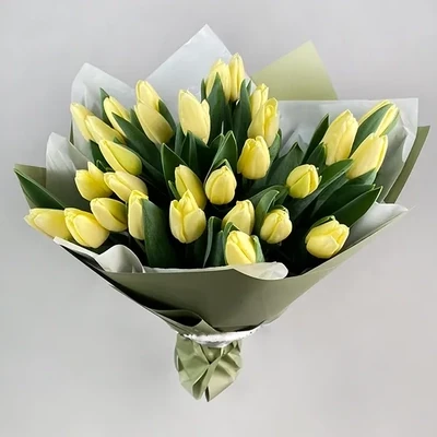 Lemon tulips bouquet (30)