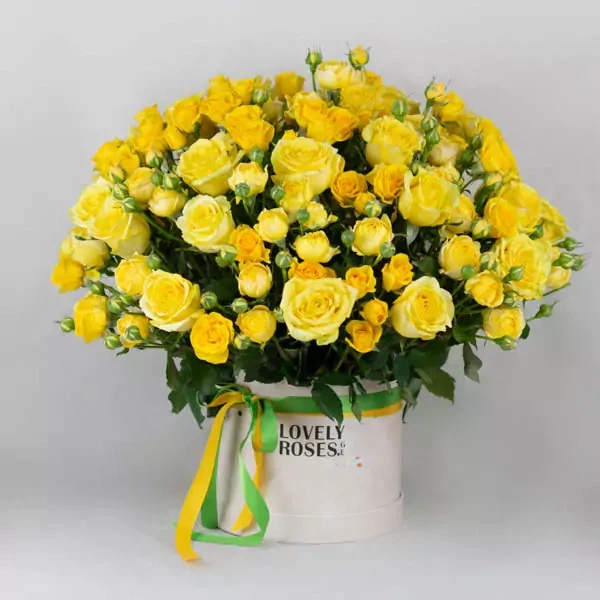 Large composition with yellow roses