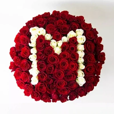 Letter in basket with roses