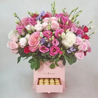 Flower arrangement with Ferrero Rocher