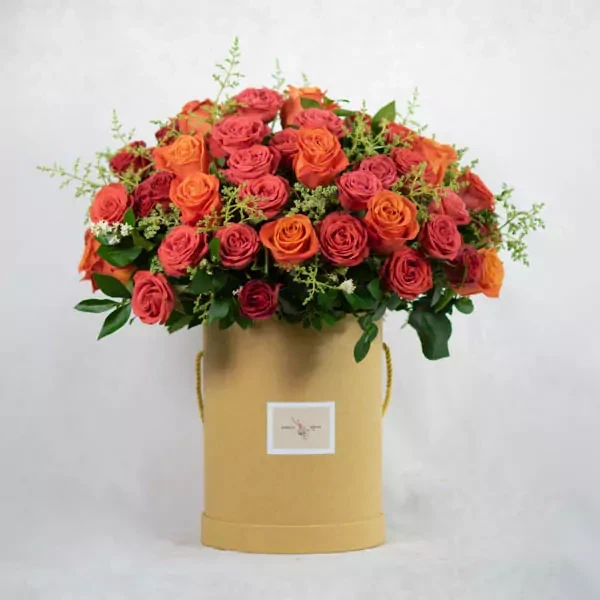 Flower arrangement in Orange-Pink colors