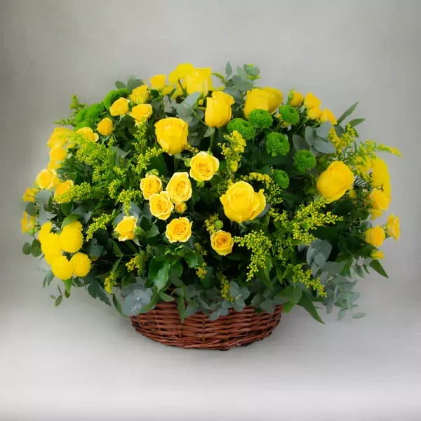 Yellow composition in a basket