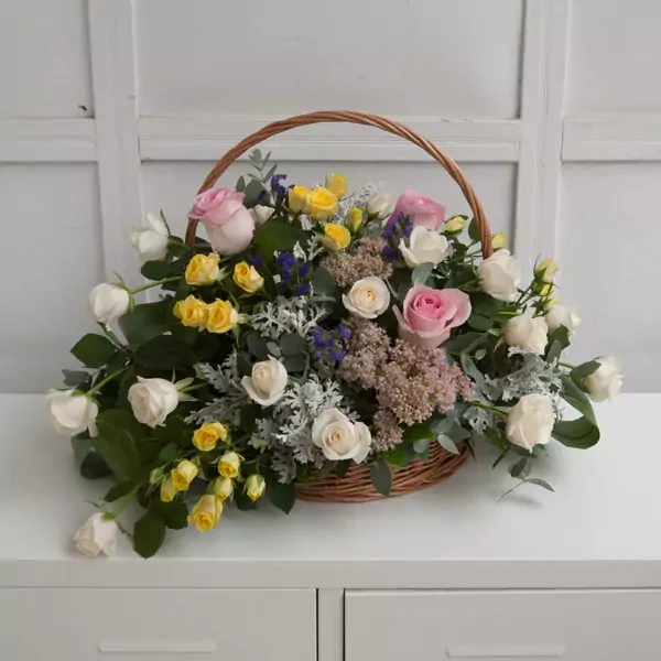 Funeral wreath with roses