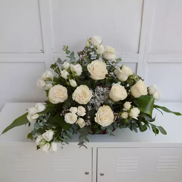 Funeral wreath with roses