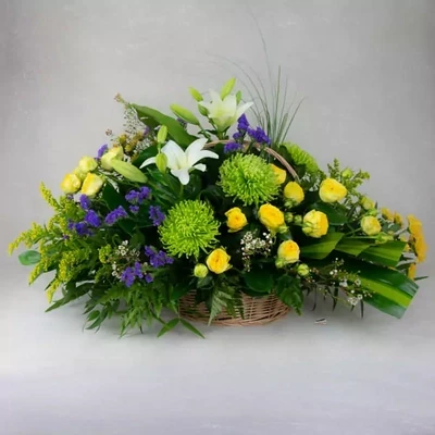 Funeral basket in yellow