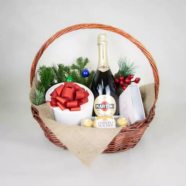 Gift basket with Martini Prosecco