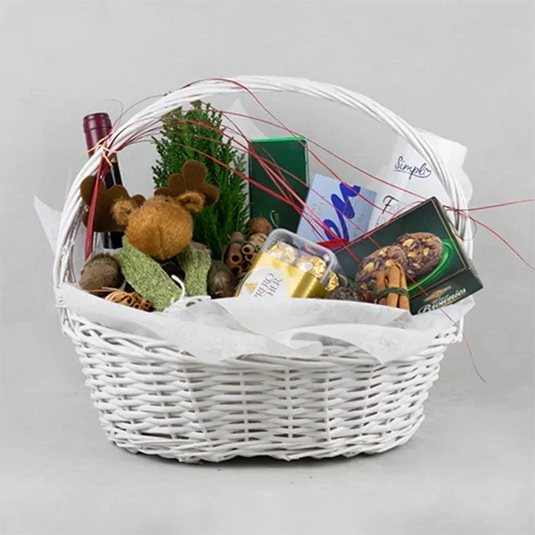 Big basket with toys and sweets