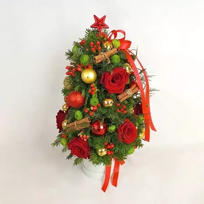 Christmas tree with roses (60cm)