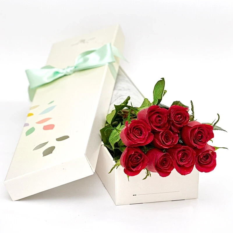 Roses in a long box