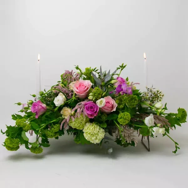 Wedding flowers arrangements with candles №2