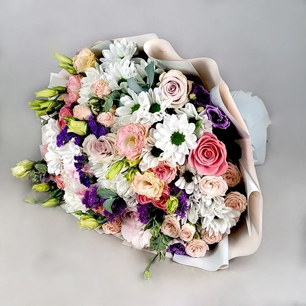Colorful bouquet with mixed flowers