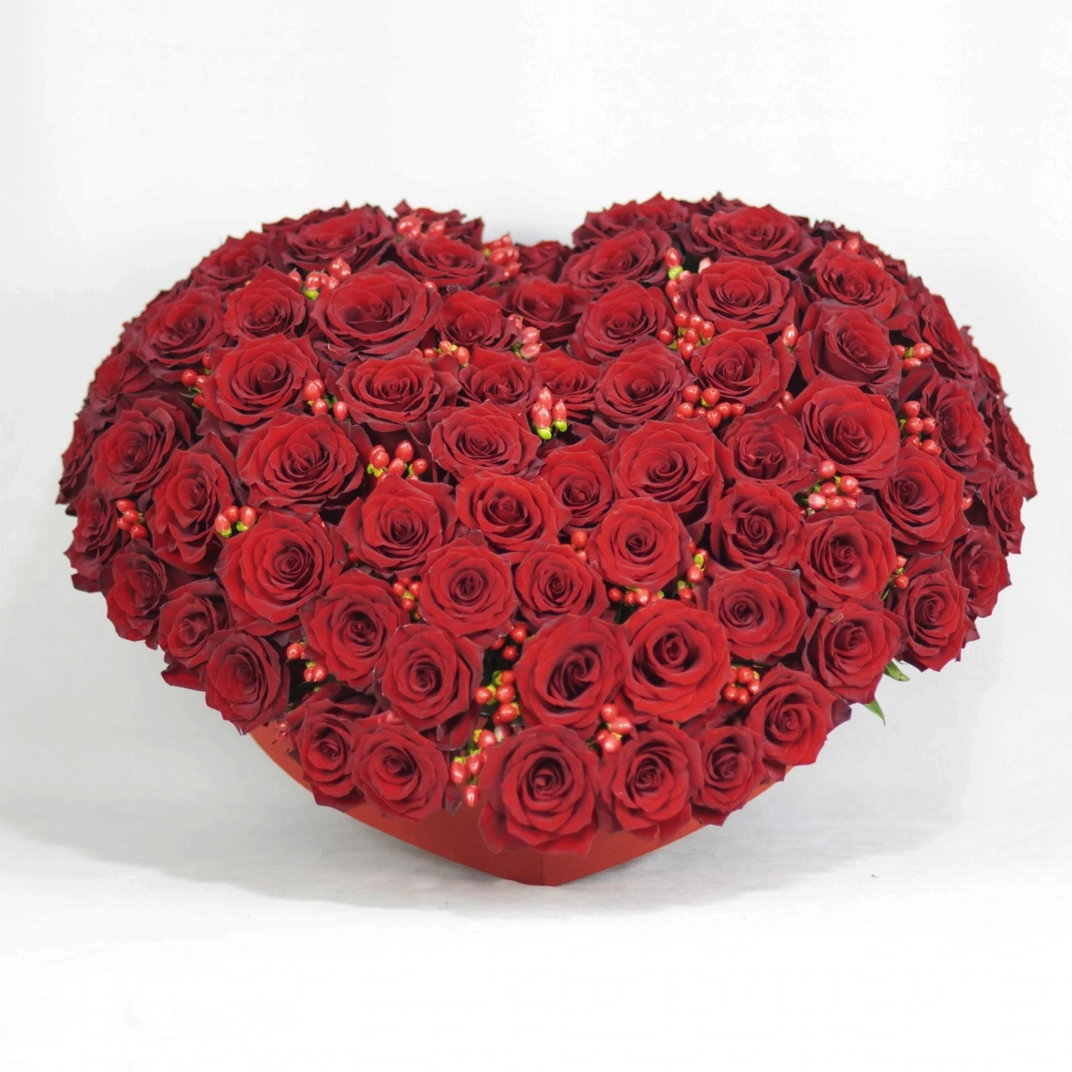 Heart Shaped composition with red roses