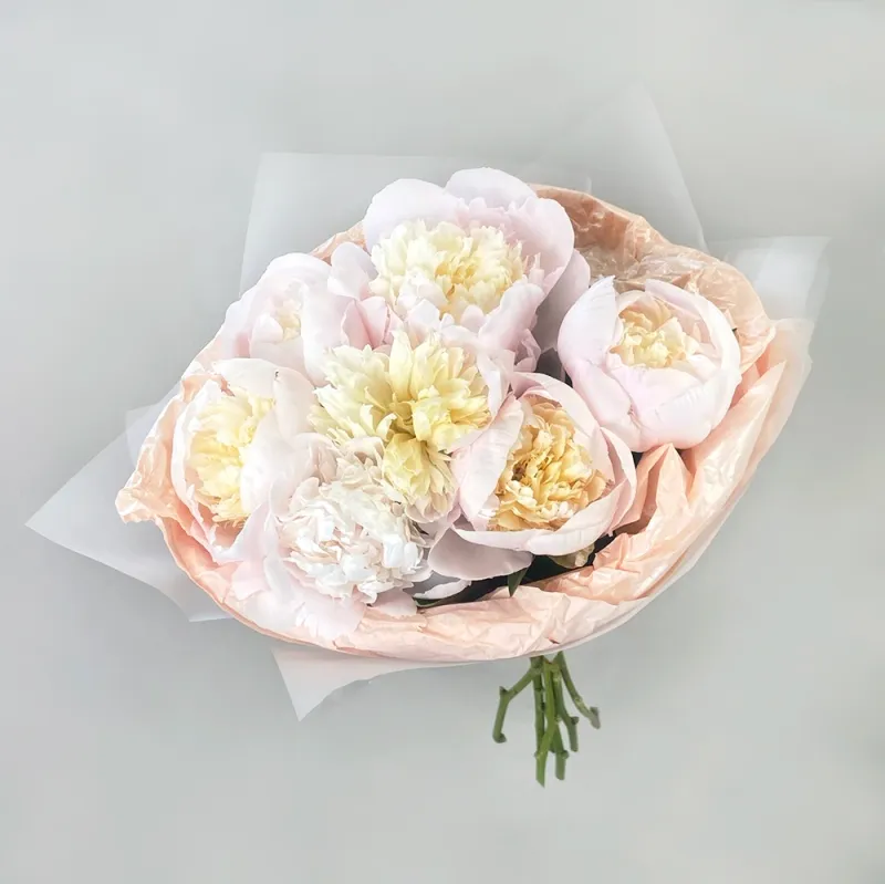 Delicate bouquet of peonies