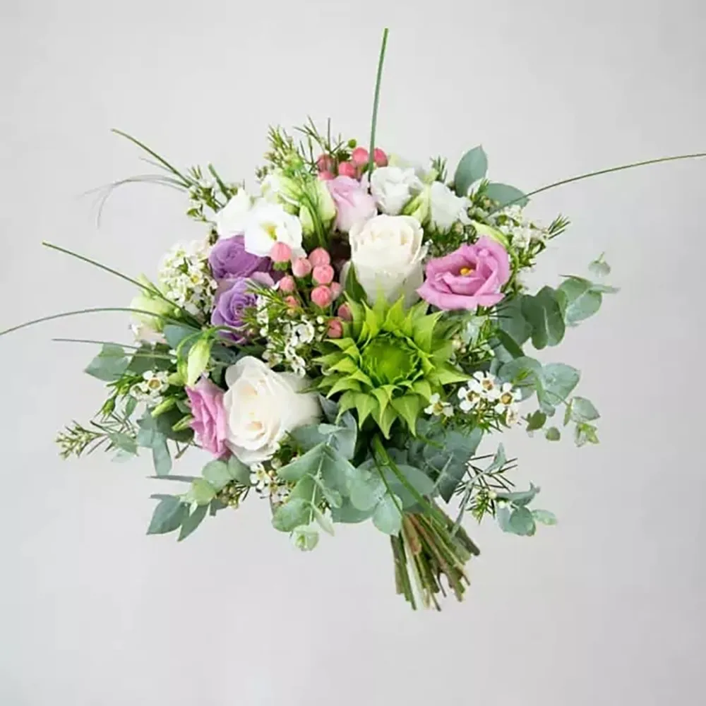 Wedding bouquet in green colors