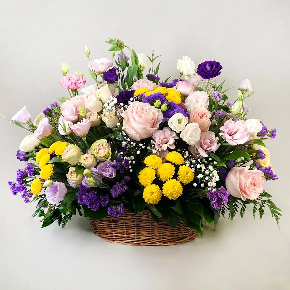 Colorful composition in basket