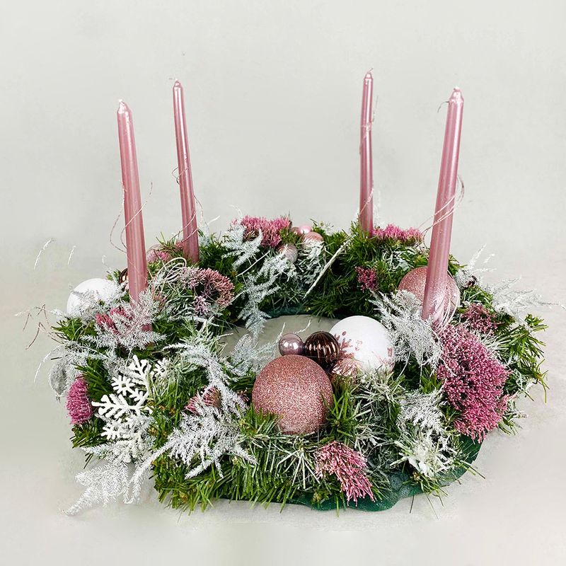 Pink Christmas wreath (artificial)