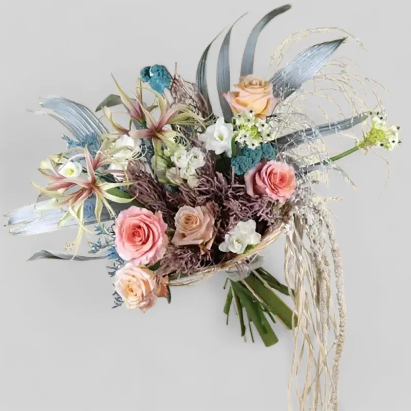 Mixed bouquet with blue details
