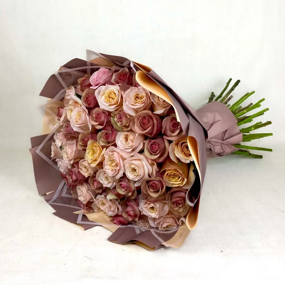 Bouquet of dark roses (51 pcs)