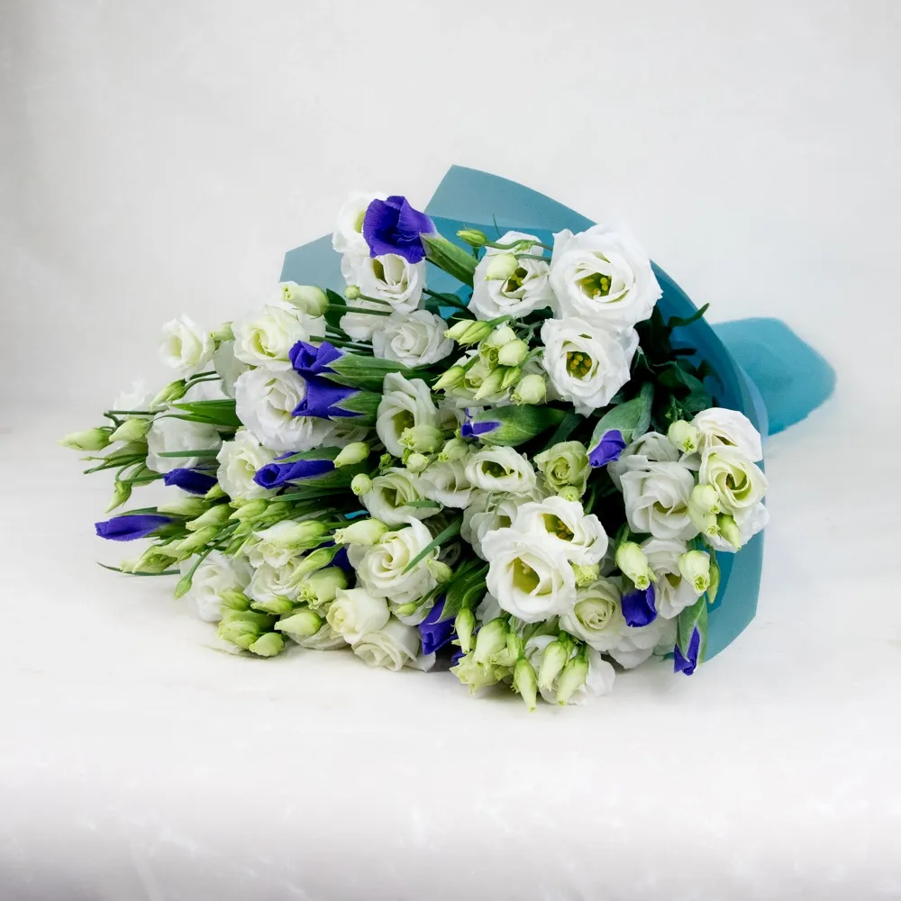 Bouquet with eustomes and irises