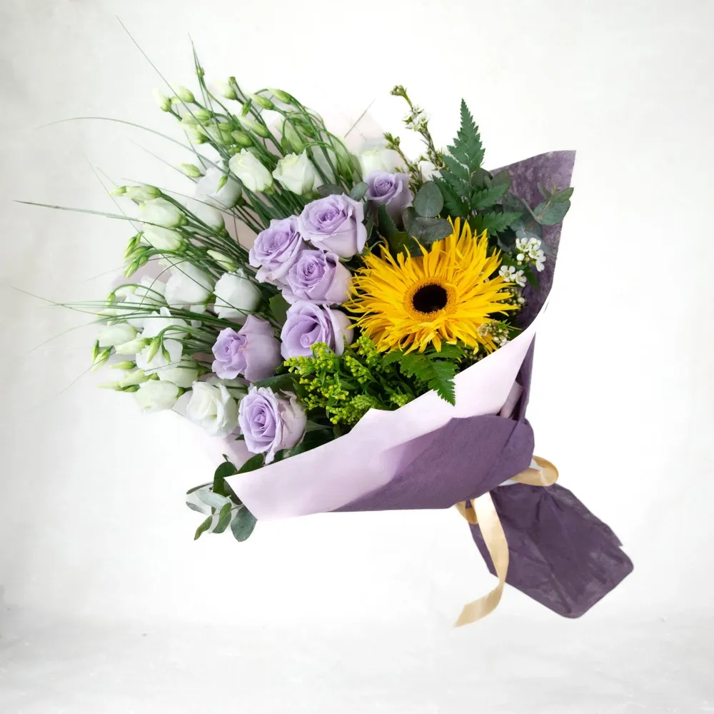 Bouquet with eustoma and gerbera