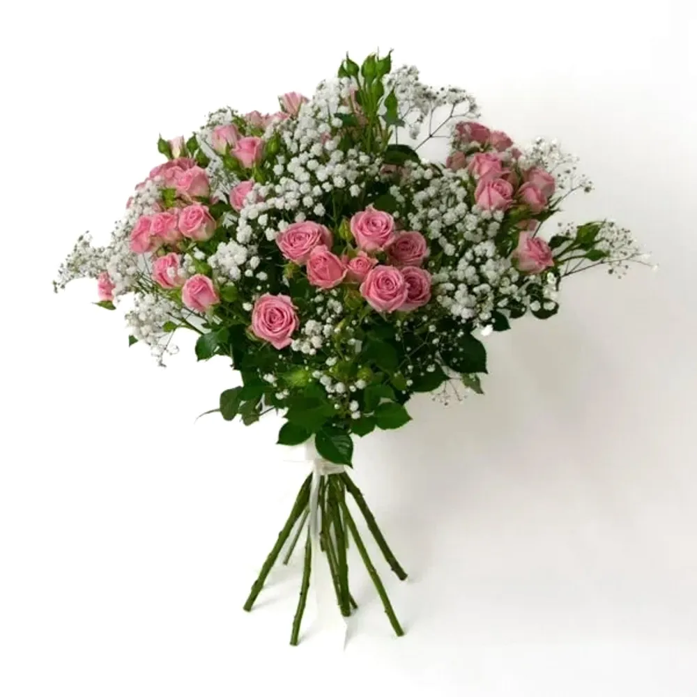Delicate spray roses with baby breath