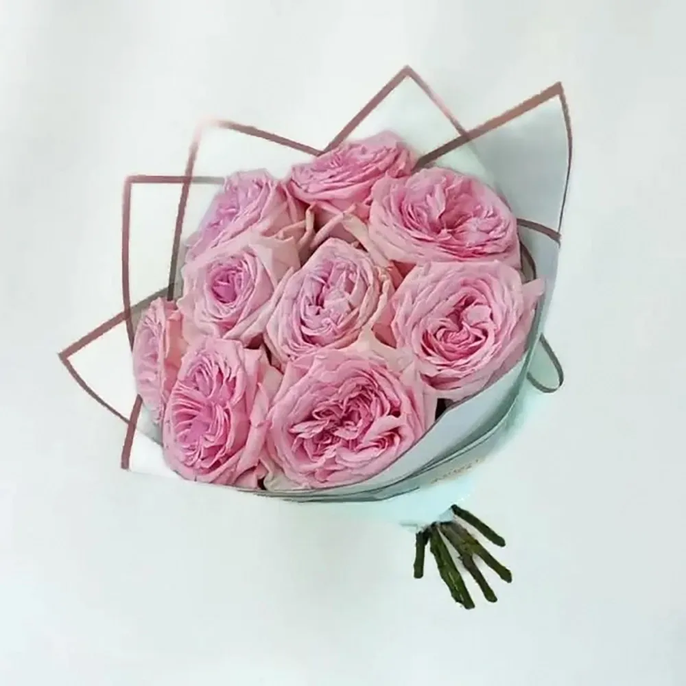Bouquet with fragrant Austine roses (9 pc.)