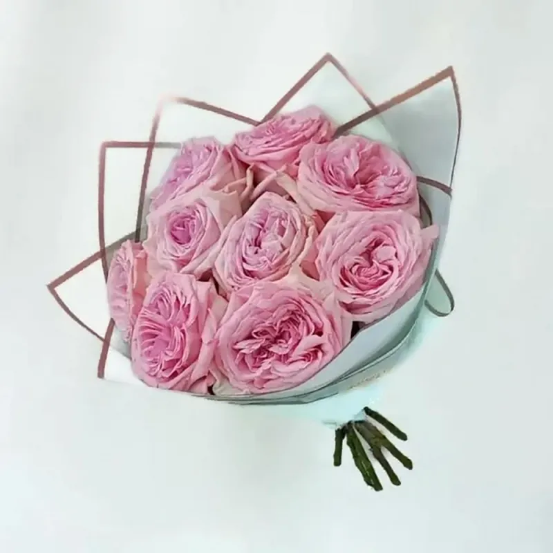 Bouquet with fragrant Austine roses (9 pc.)