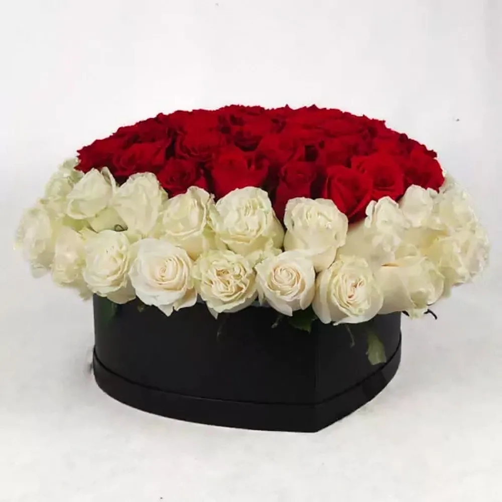 Heart with roses in the box