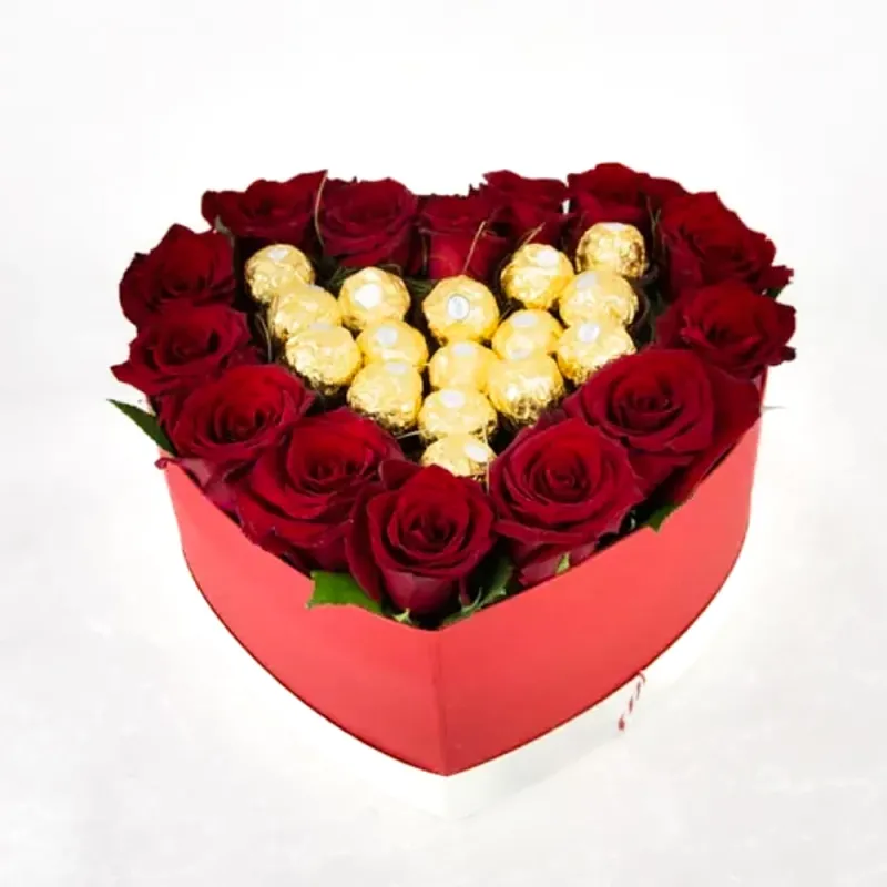 Heart shaped box with ferrero