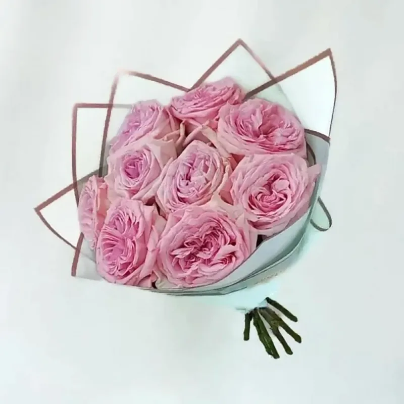 Bouquet with fragrant Austine roses (9 pc.)