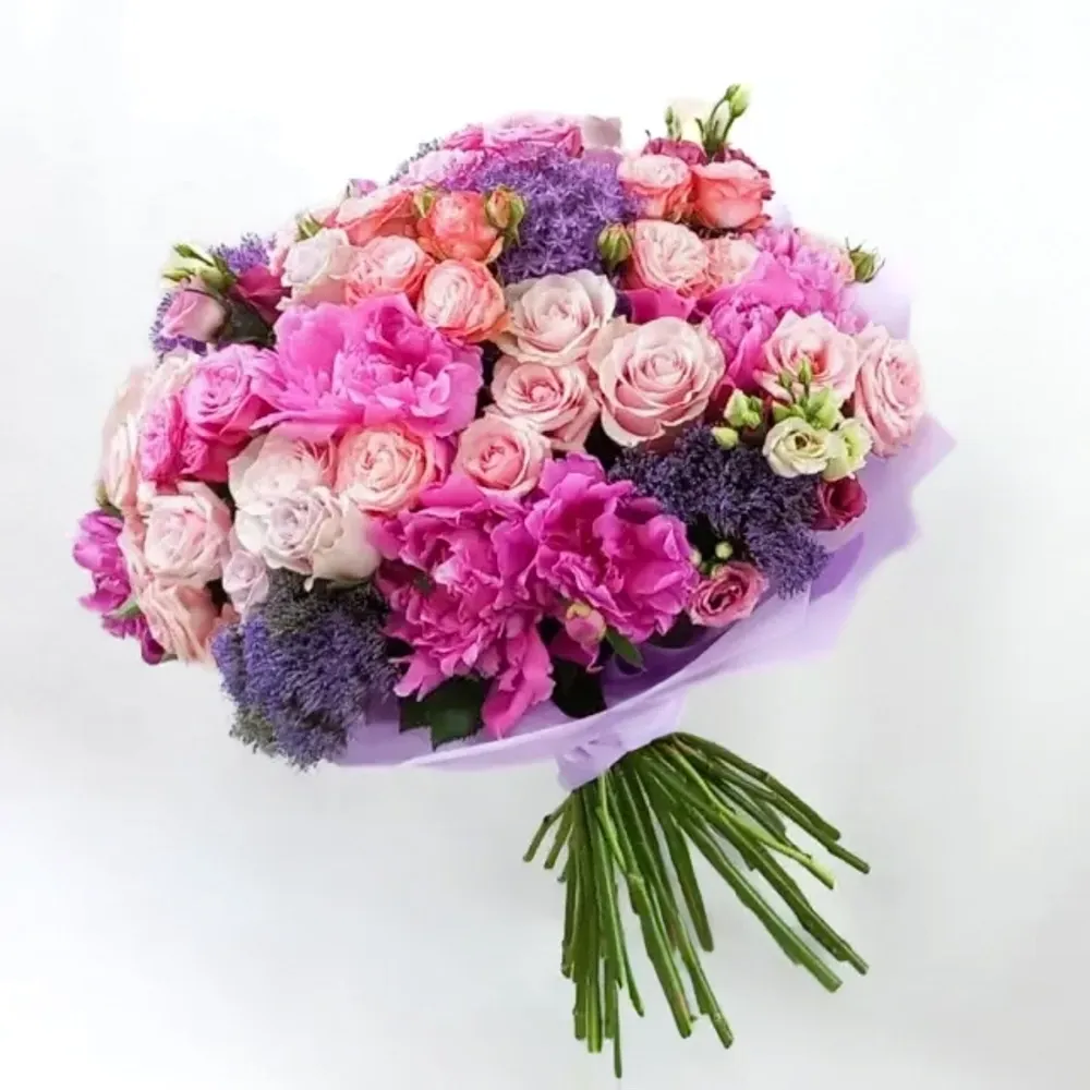 Mix bouquet with peonies and roses