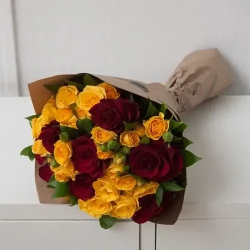 Red and yellow roses