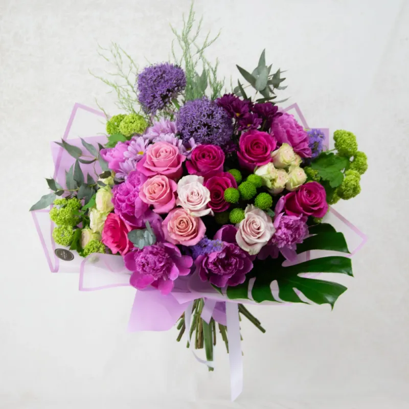 Mix bouquet with peonies