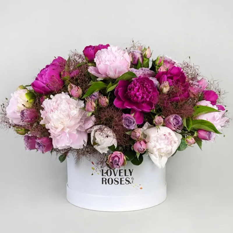 Arrangement with pink peonies