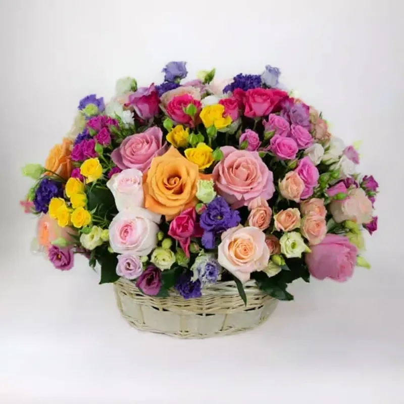 Rainbow composition in the basket