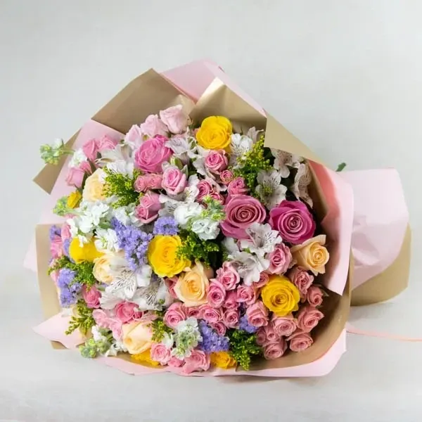 Bouquet in summer colors