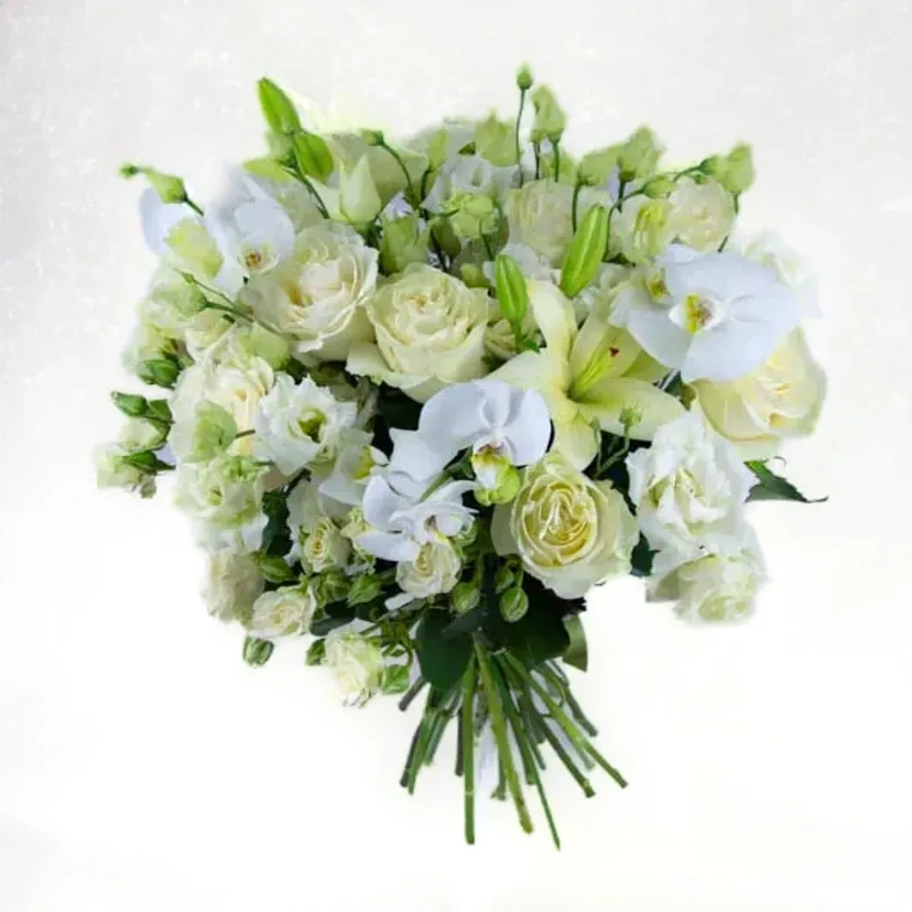 Roses with lilies and orchids