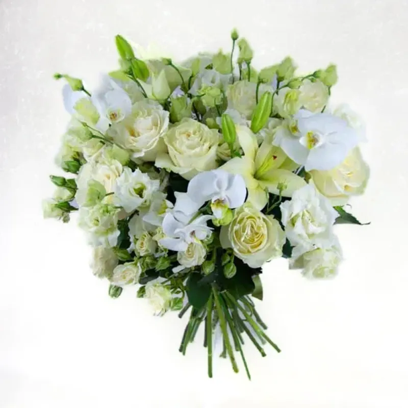 Roses with lilies and orchids