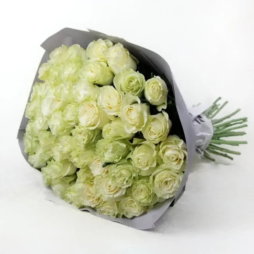 Bouquet of white roses (50 pcs)