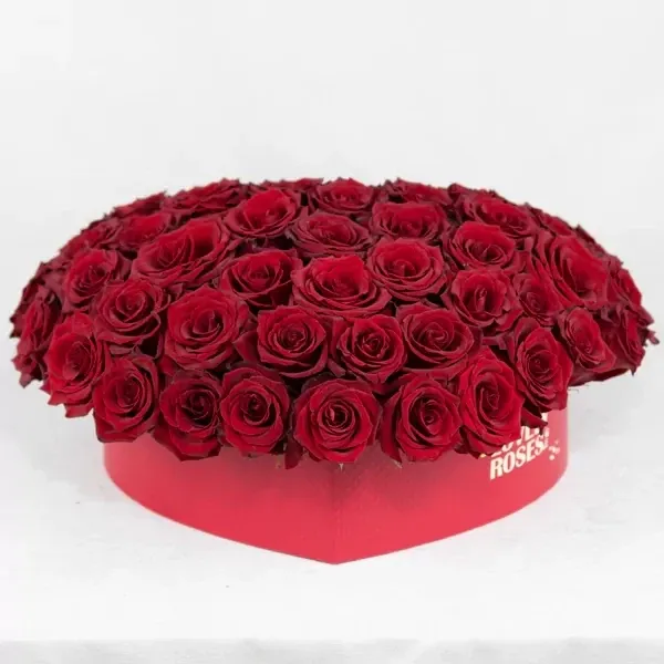 Composition of 55 red roses