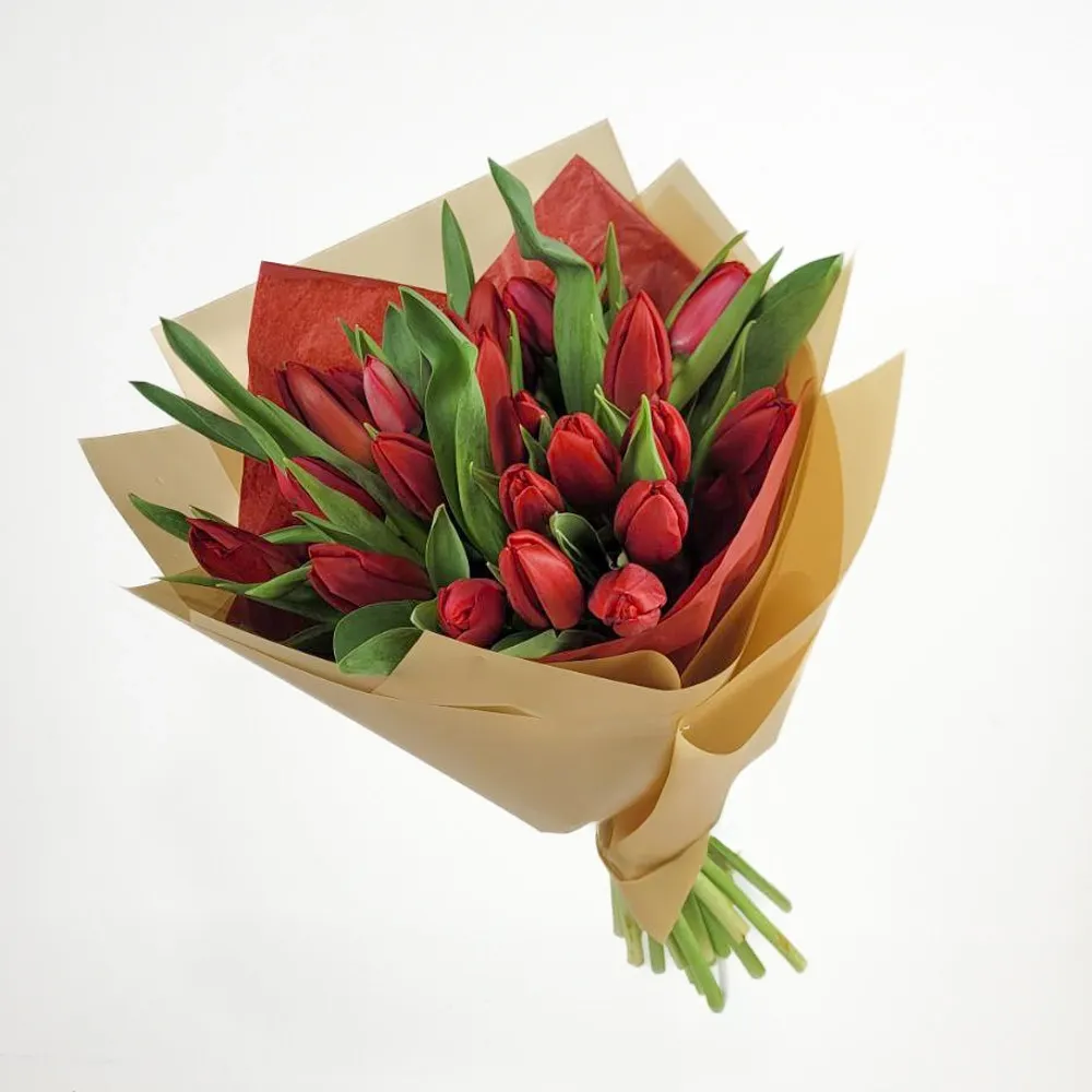 Bouquet of violet tulips (25 tulips)