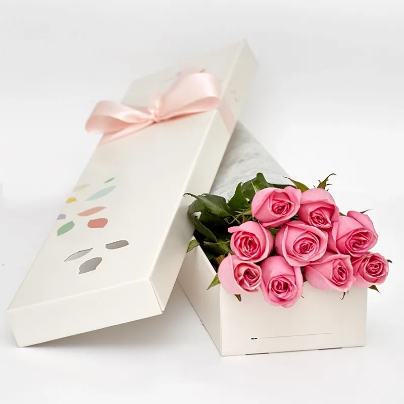 In a long box (pink)