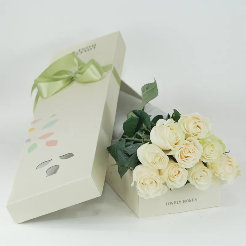 In a long box (white)