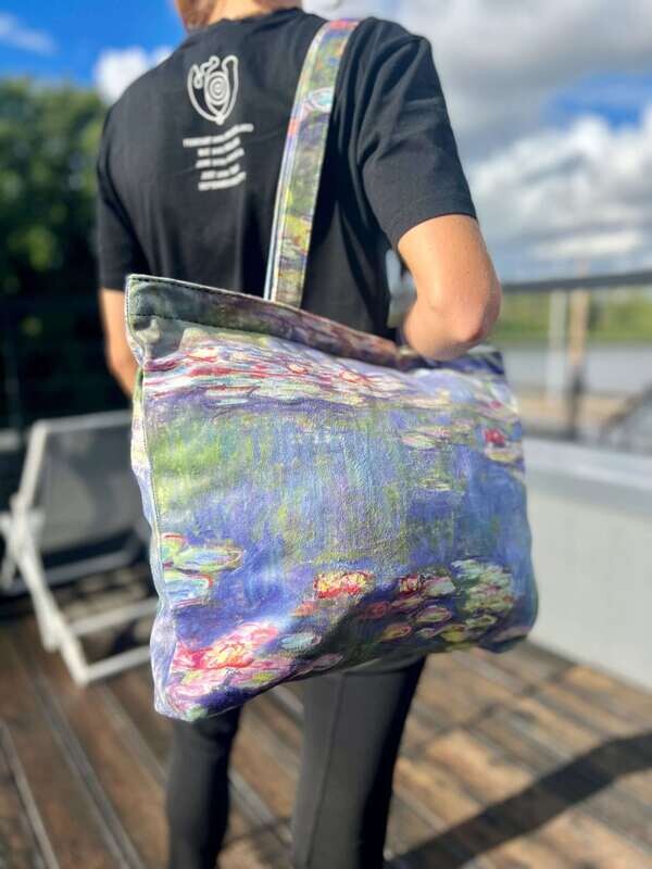 Claude Monet Water Lilies horizontal tote shopper bag