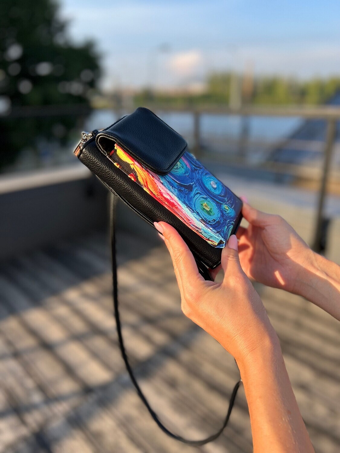 Van Gogh Starry Night art phone bag wallet with credit card slots