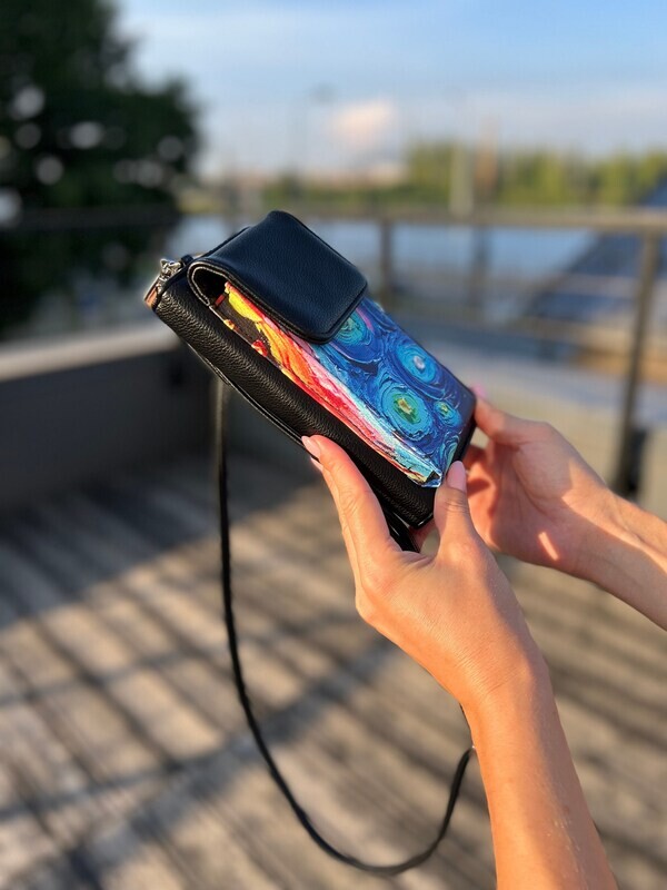 Van Gogh Starry Night art phone bag wallet with credit card slots