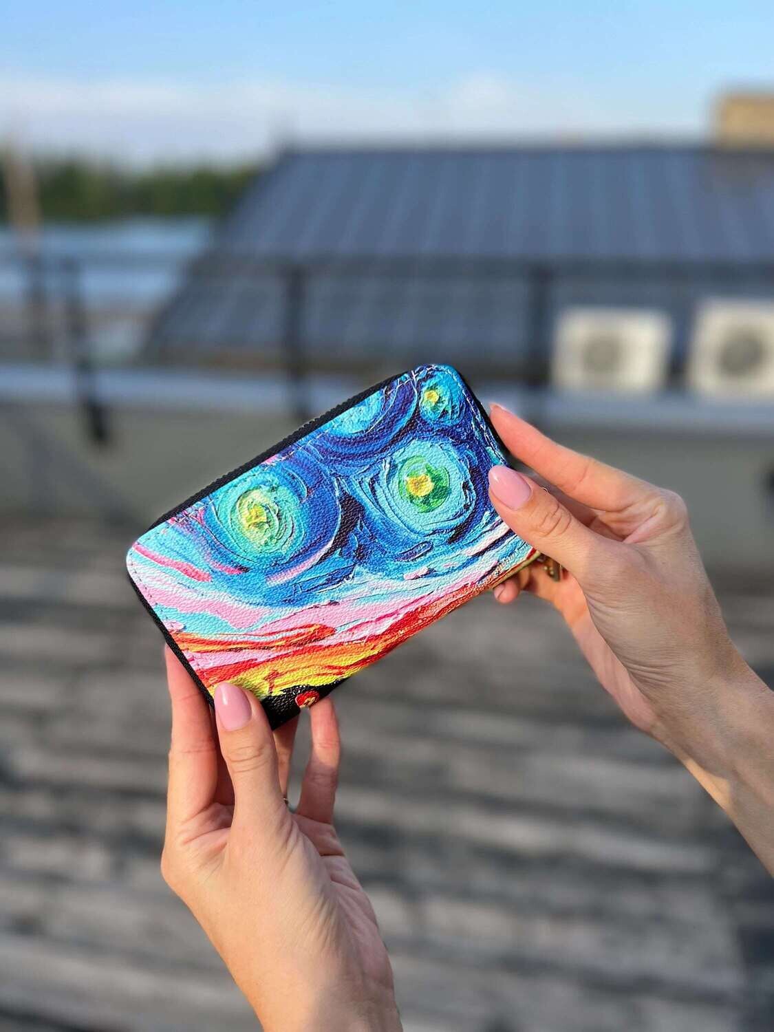 Van Gogh Starry Night medium wallet with coin and card slots